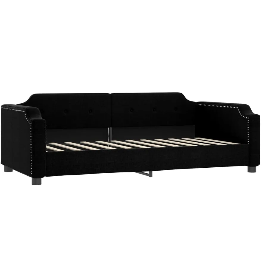 Lit de repos sans matelas noir 80x200 cm tissu - 2