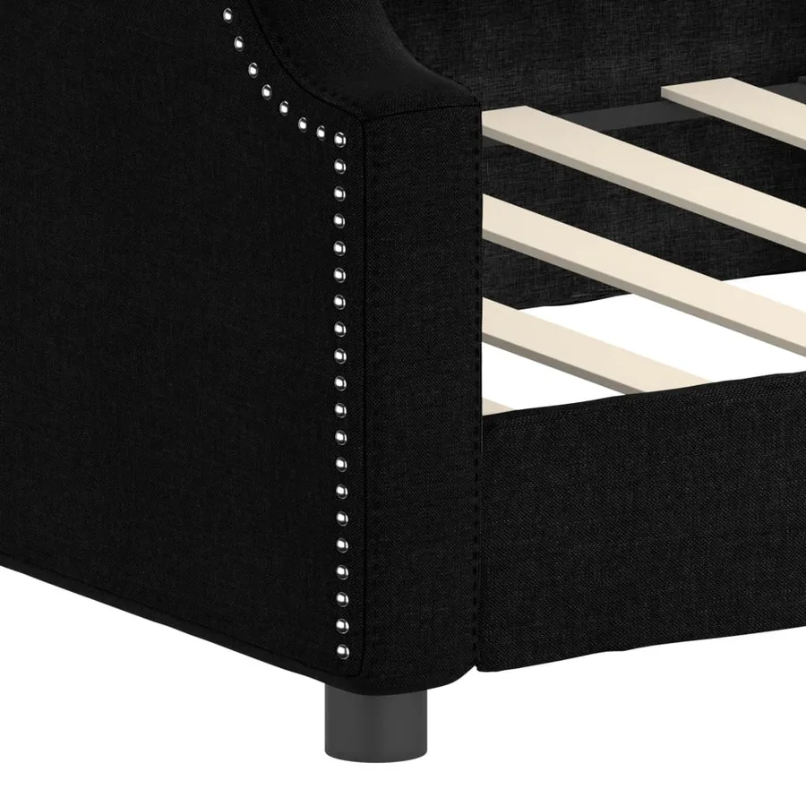 Lit de repos sans matelas noir 80x200 cm tissu - 6