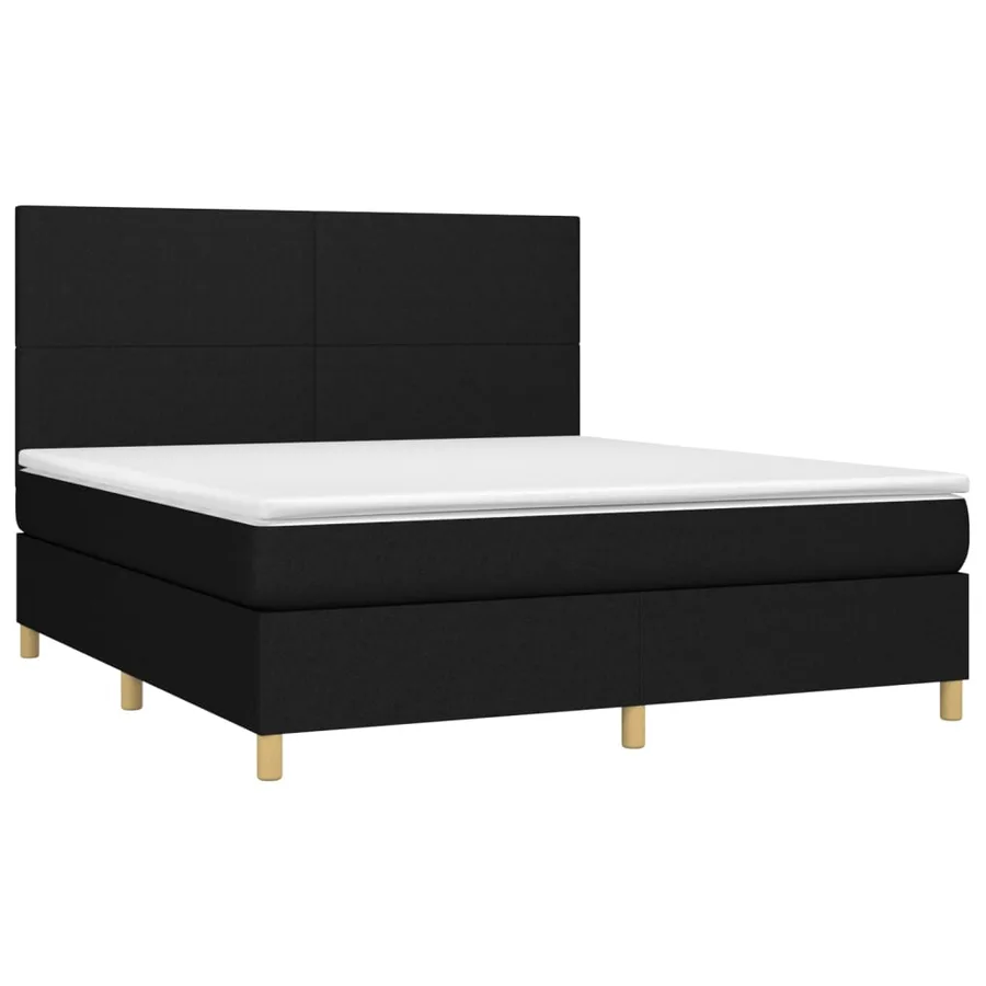 Sommier à lattes de lit avec matelas Noir 180x200 cm Tissu - 3