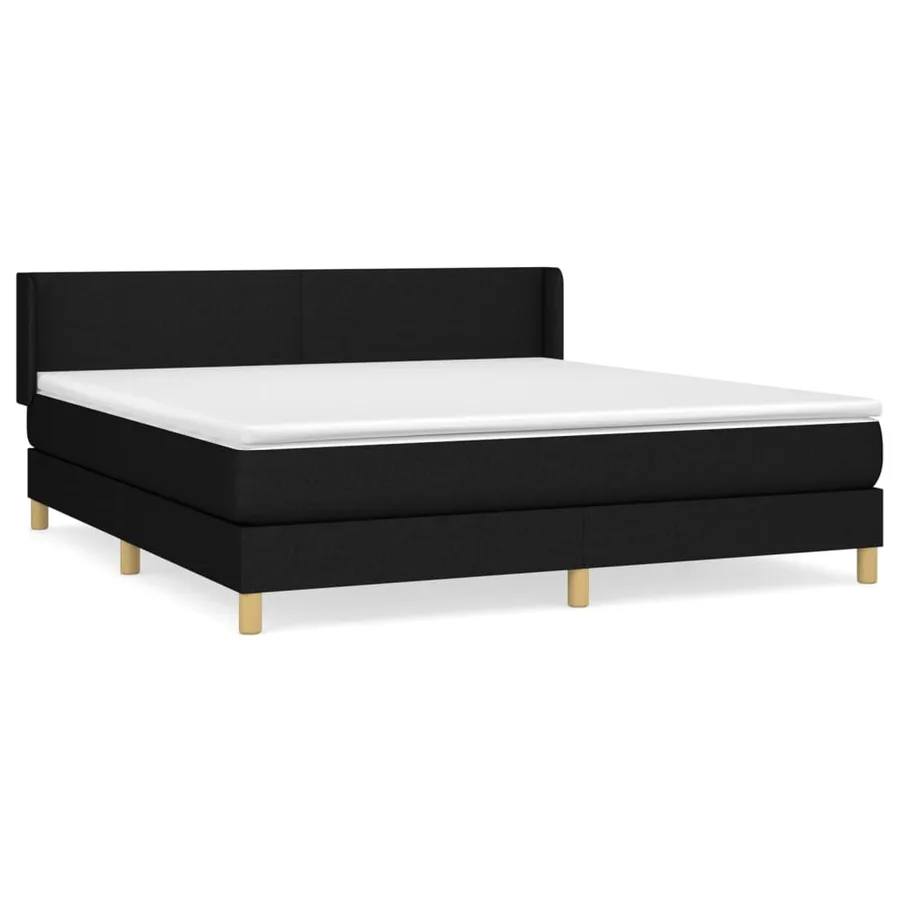 Sommier à lattes de lit avec matelas Noir 180x200 cm Tissu - 2