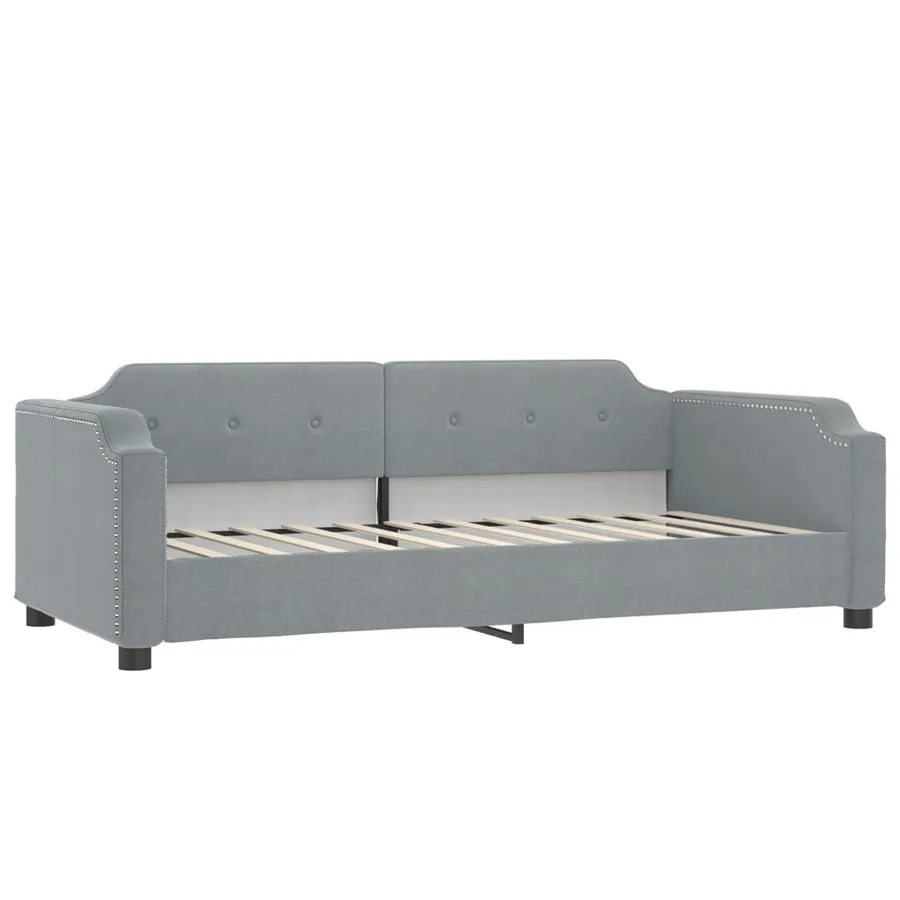 Lit de jour avec gigogne sans matelas gris clair 80x200 cm - 5