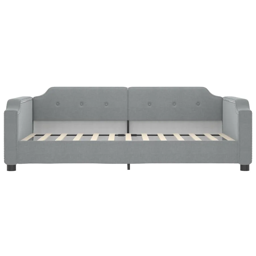 Lit de jour avec gigogne sans matelas gris clair 80x200 cm - 6