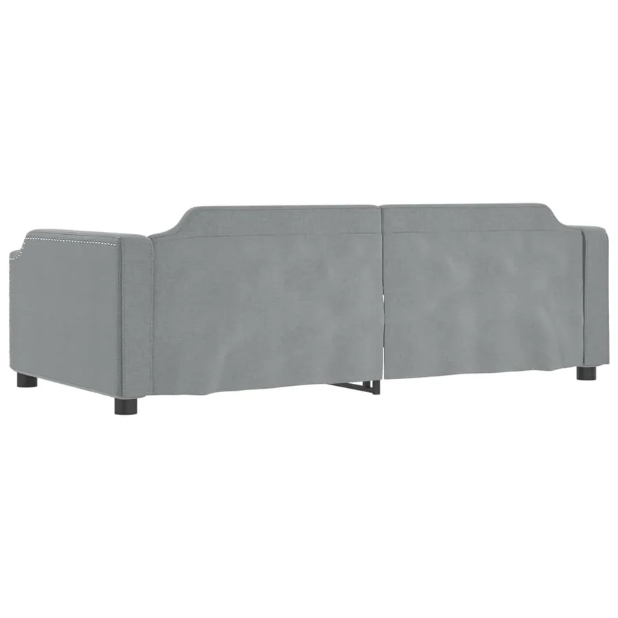 Lit de jour avec gigogne sans matelas gris clair 80x200 cm - 7