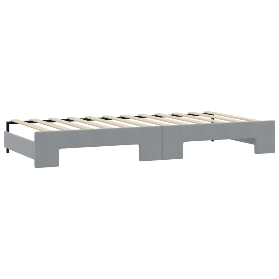 Lit de jour avec gigogne sans matelas gris clair 80x200 cm - 8