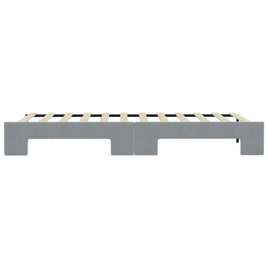 Lit de jour avec gigogne sans matelas gris clair 80x200 cm - 9