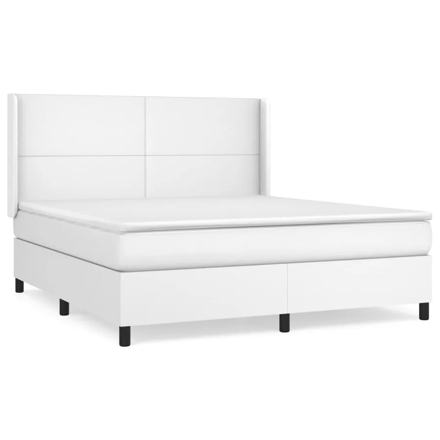 Sommier à lattes de lit avec matelas Blanc 180x200cm Similicuir - 2