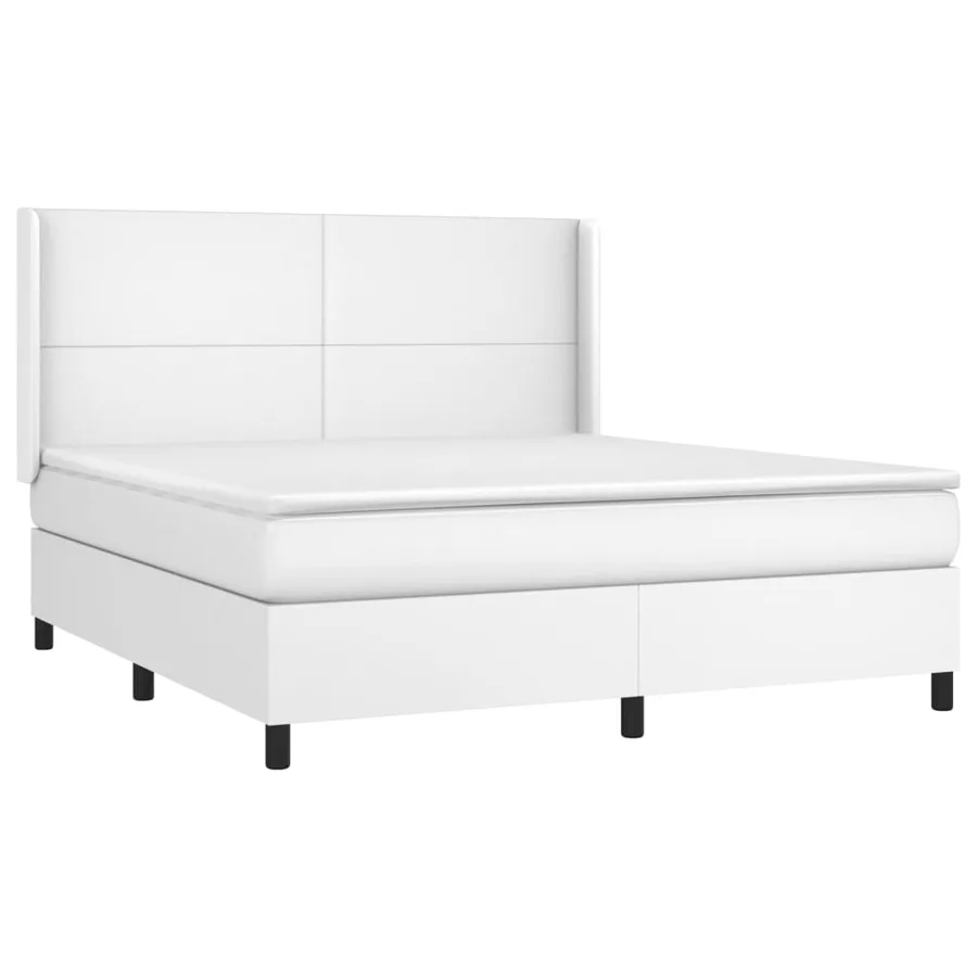 Sommier à lattes de lit avec matelas Blanc 180x200cm Similicuir - 3