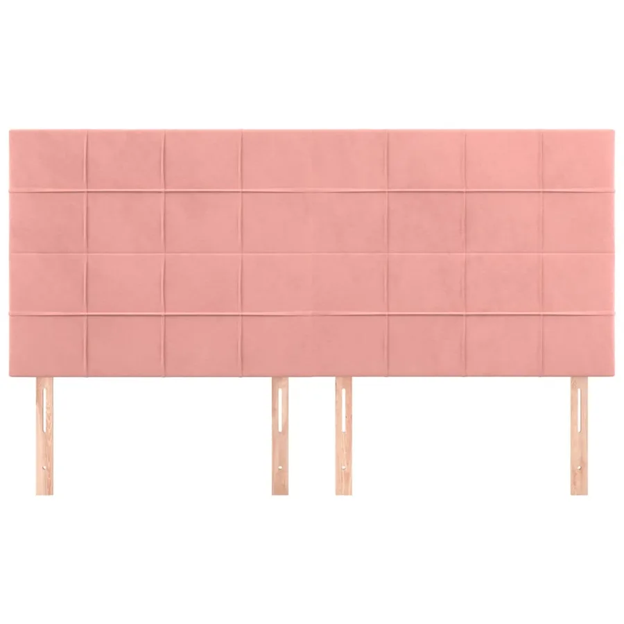 Tête de lit Rose 200x5x118/128 cm Velours - 3