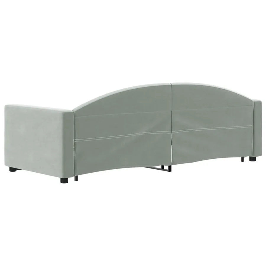 Lit de jour avec gigogne sans matelas gris clair 80x200 cm - 5