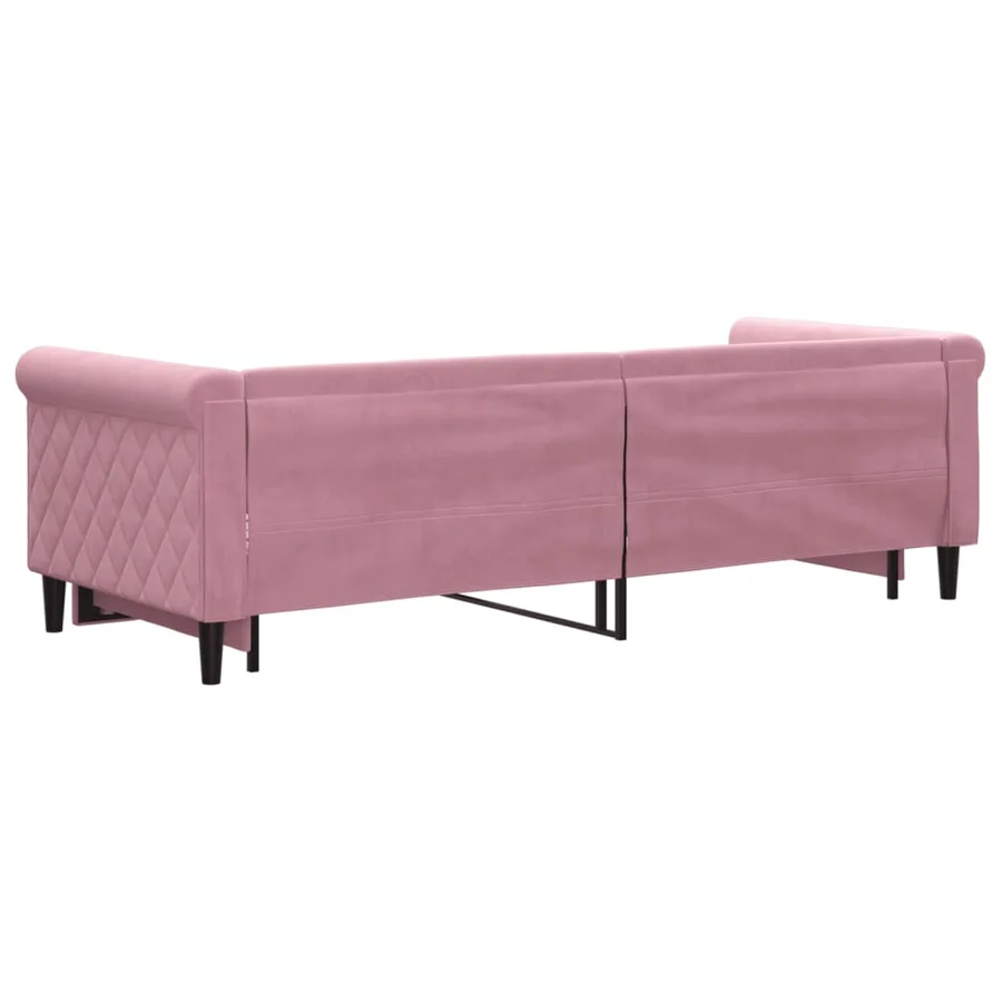 Lit de jour avec gigogne sans matelas rose 80x200 cm - 5