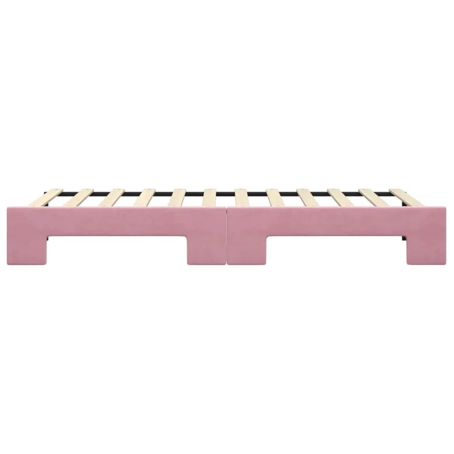 Lit de jour avec gigogne sans matelas rose 80x200 cm - 9