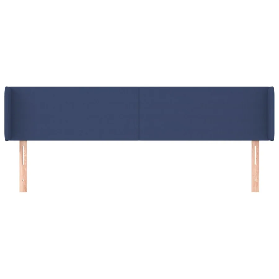 Tête de lit avec oreilles Bleu 183x16x78/88 cm Tissu - 3