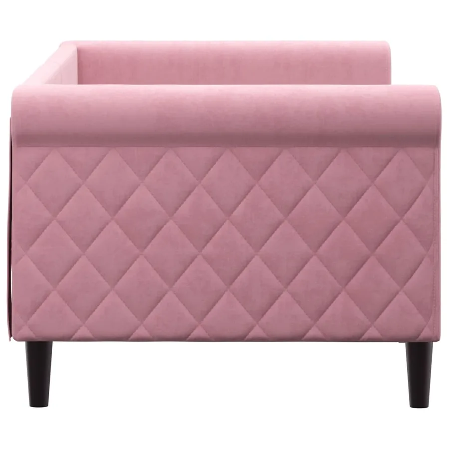 Lit de repos sans matelas rose 80x200 cm velours - 4
