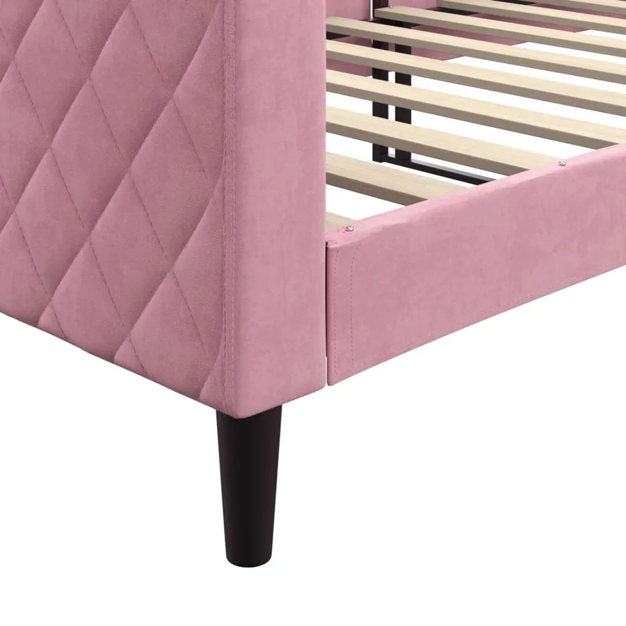 Lit de repos sans matelas rose 80x200 cm velours - 6