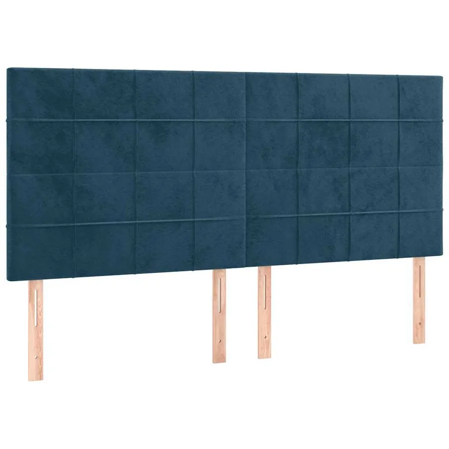 Cadre de lit sans matelas bleu foncé velours - 8