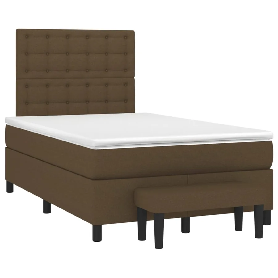 Sommier à lattes de lit avec matelas Marron foncé 120x200 cm - 3