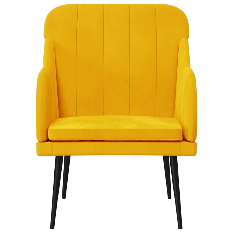 Fauteuil Jaune 63x76x80 cm Velours - 3