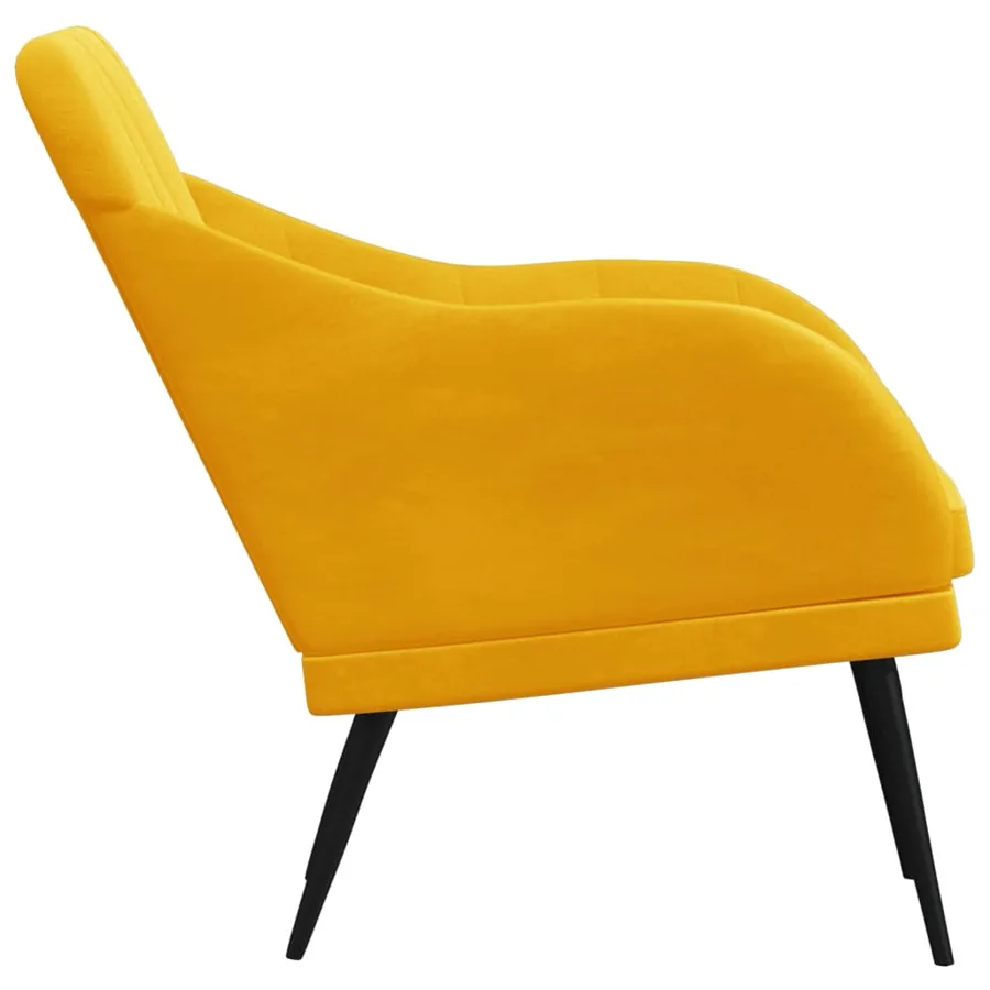Fauteuil Jaune 63x76x80 cm Velours - 4
