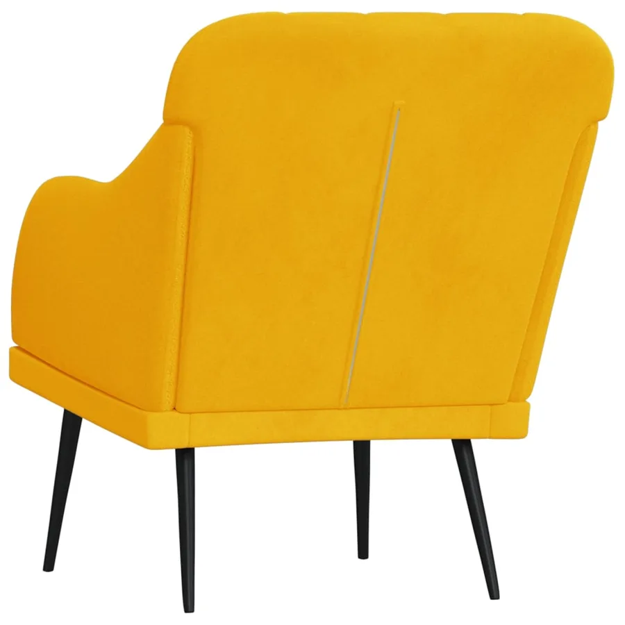 Fauteuil Jaune 63x76x80 cm Velours - 5