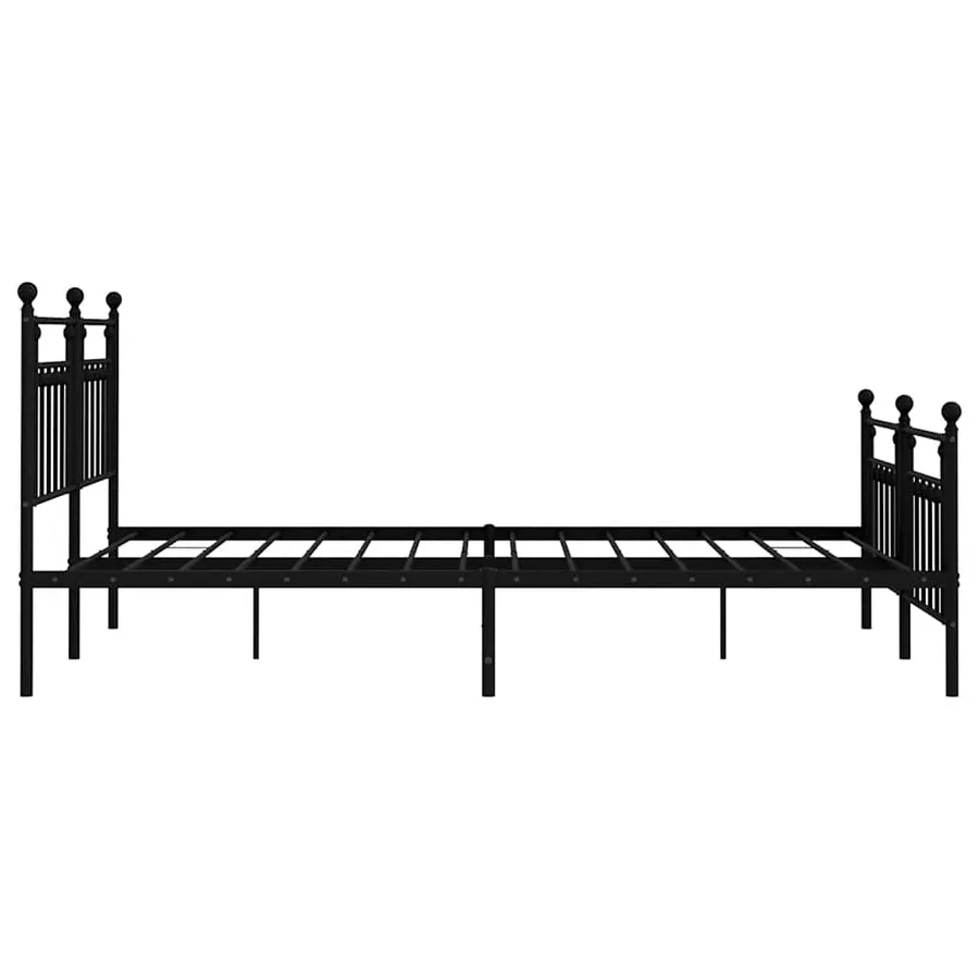 Cadre de lit métal sans matelas avec pied de lit noir 183x213cm - 7