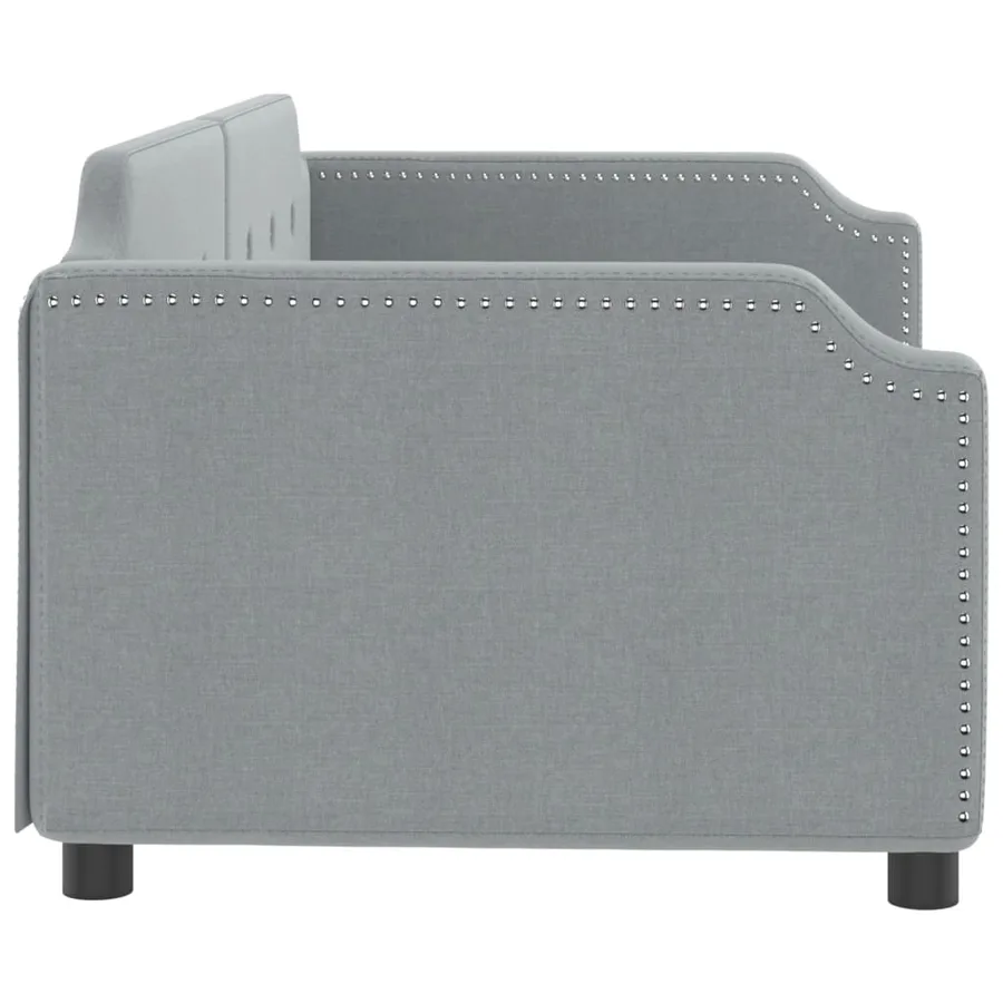 Lit de repos sans matelas gris clair 80x200 cm tissu - 4