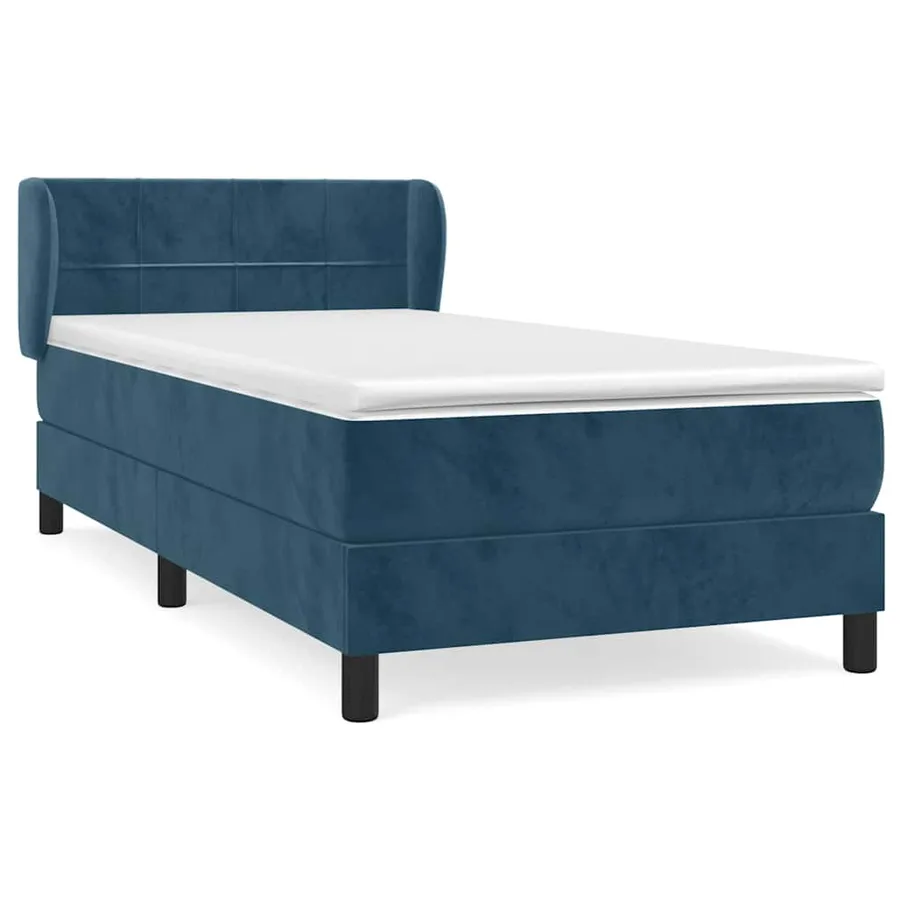 Sommier à lattes de lit avec matelas Bleu foncé 100x200 cm - 2