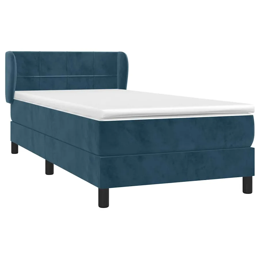 Sommier à lattes de lit avec matelas Bleu foncé 100x200 cm - 3