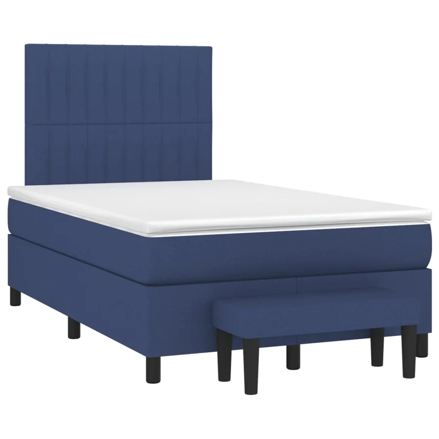 Sommier à lattes de lit avec matelas Bleu 120x200 cm Tissu - 3