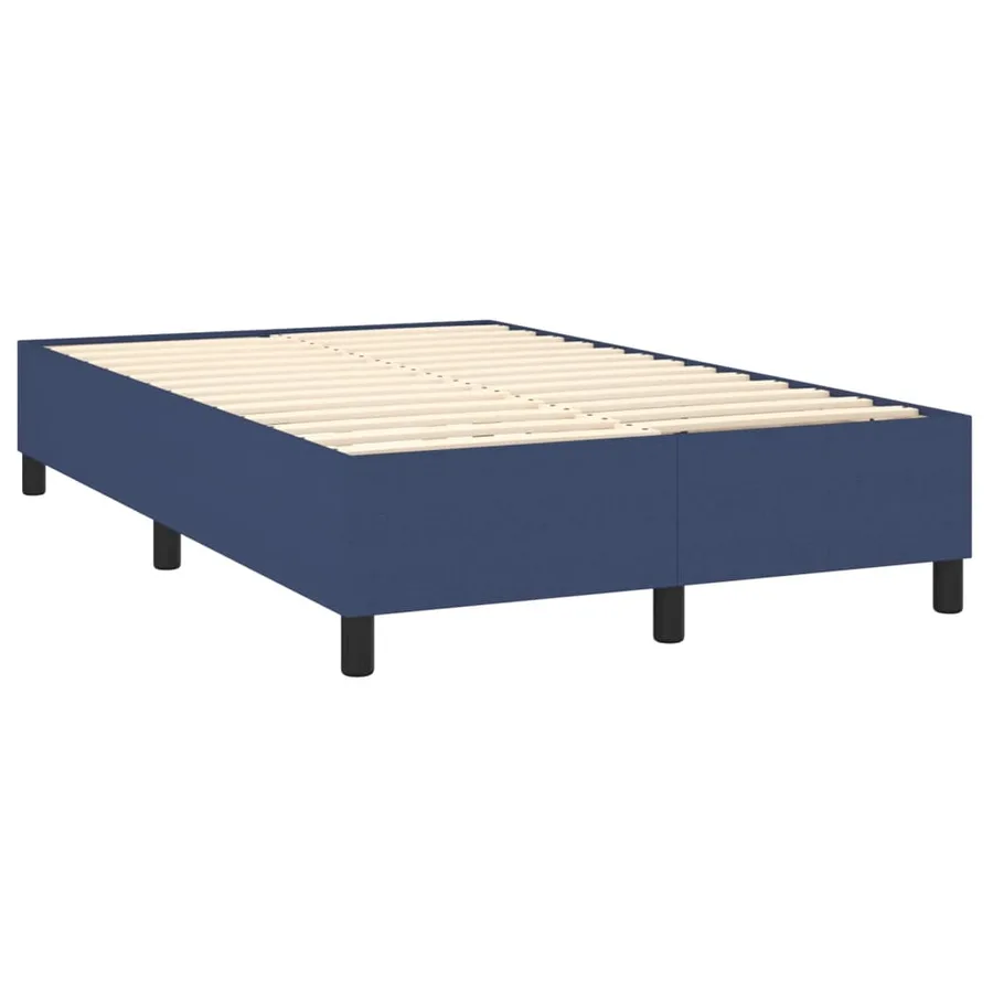 Sommier à lattes de lit avec matelas Bleu 120x200 cm Tissu - 4