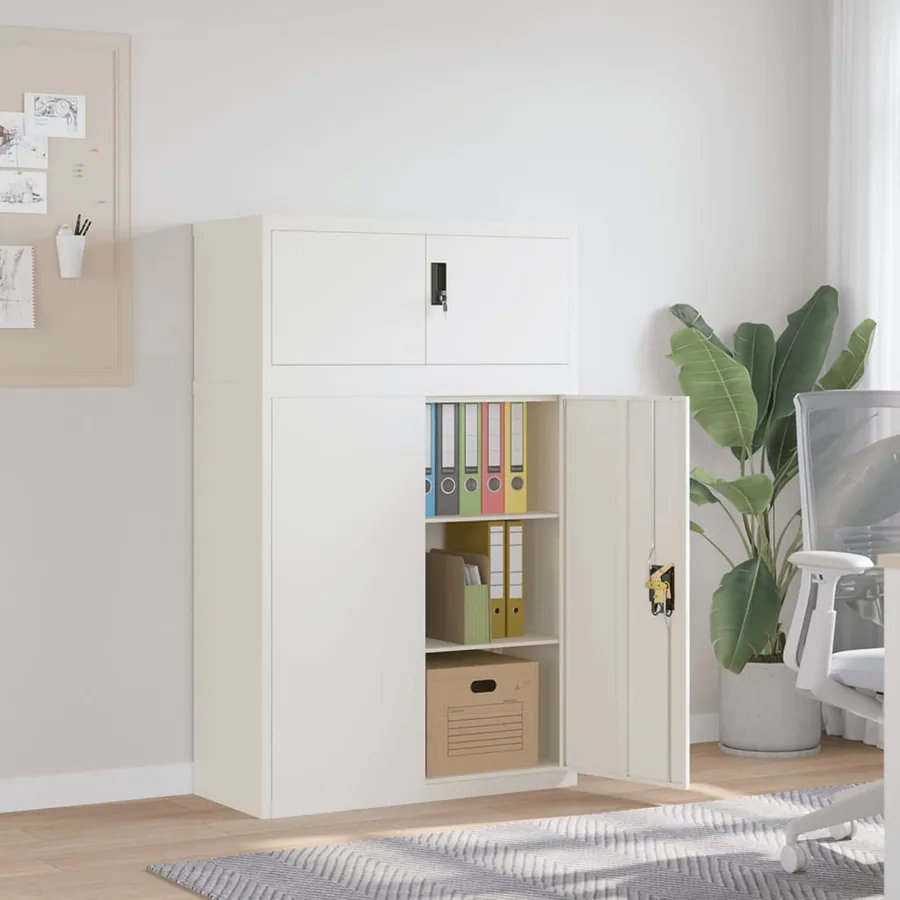 Classeur blanc 90x40x145 cm acier