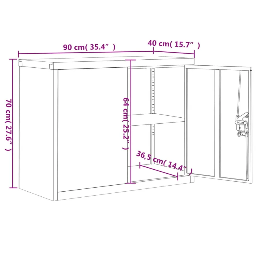Classeur blanc 90x40x110 cm acier - 13