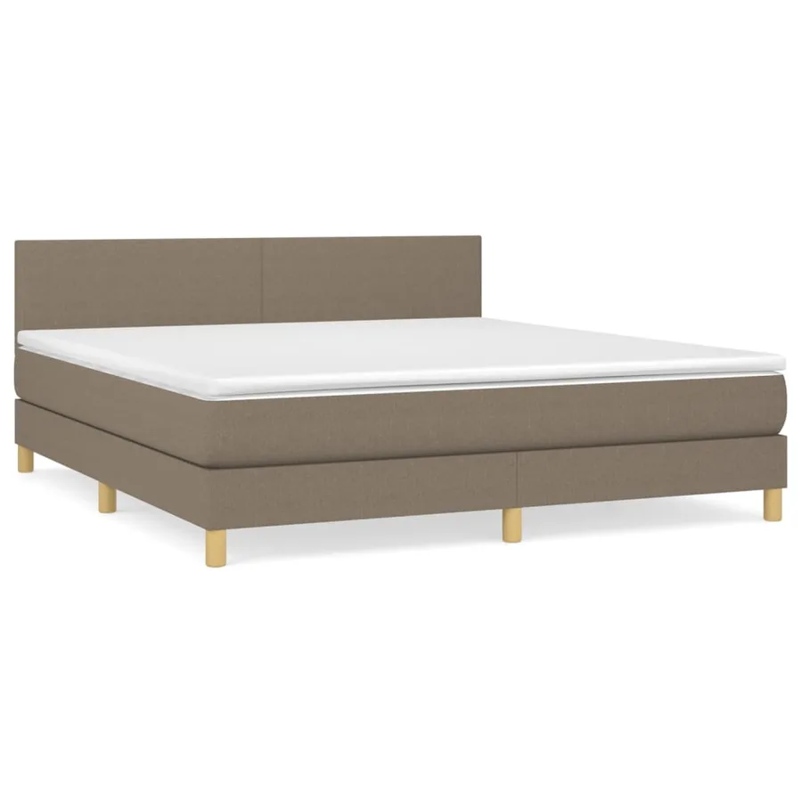 Sommier à lattes de lit avec matelas Taupe 160x200 cm Tissu - 2