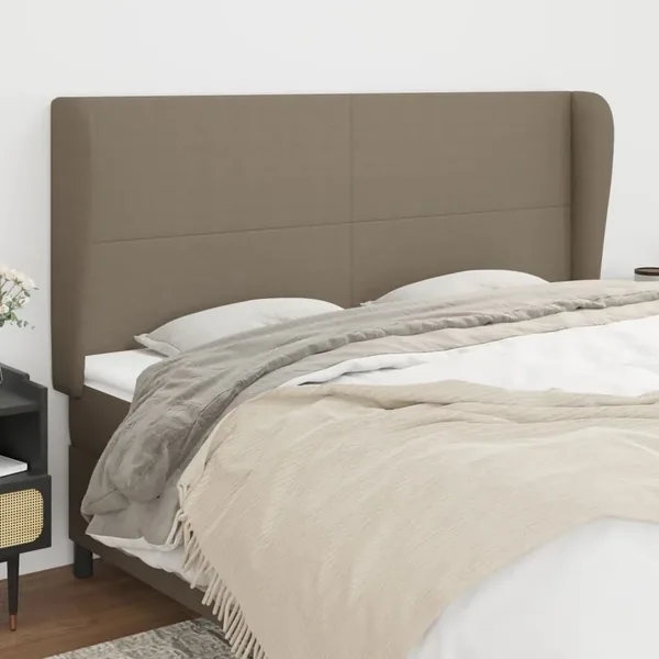 Tête de lit avec oreilles Taupe 163x23x118/128 cm Tissu