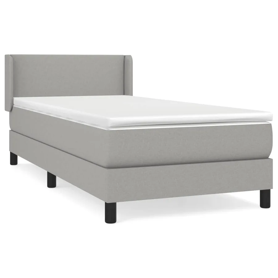 Sommier à lattes de lit et matelas Gris clair 90x190 cm Tissu - 2