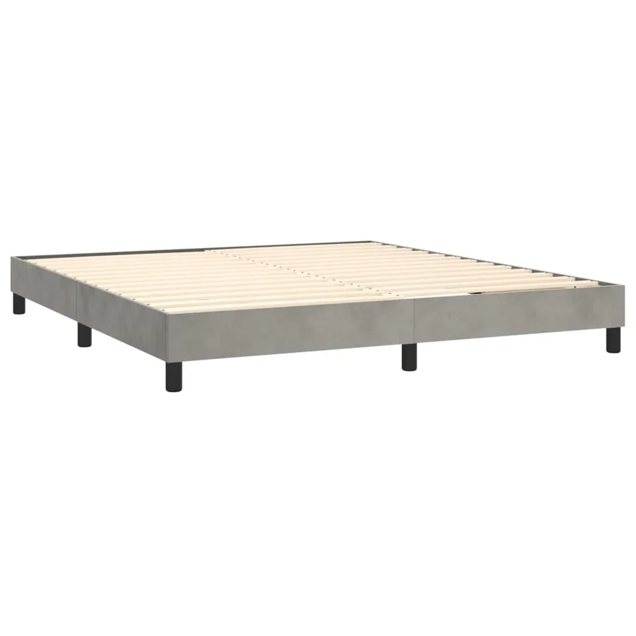 Sommier à lattes de lit avec matelas LED Gris clair 160x200 cm - 5
