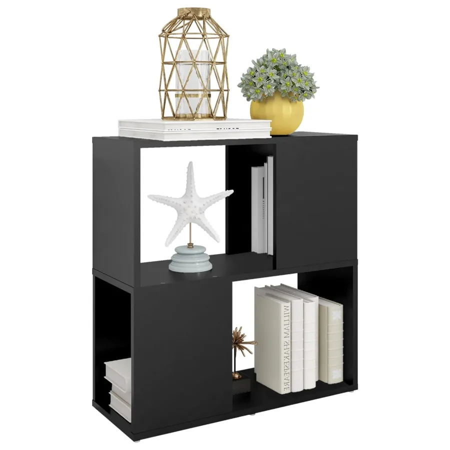 Bibliothèque Noir 60x24x63 cm Bois d'ingénierie - 5