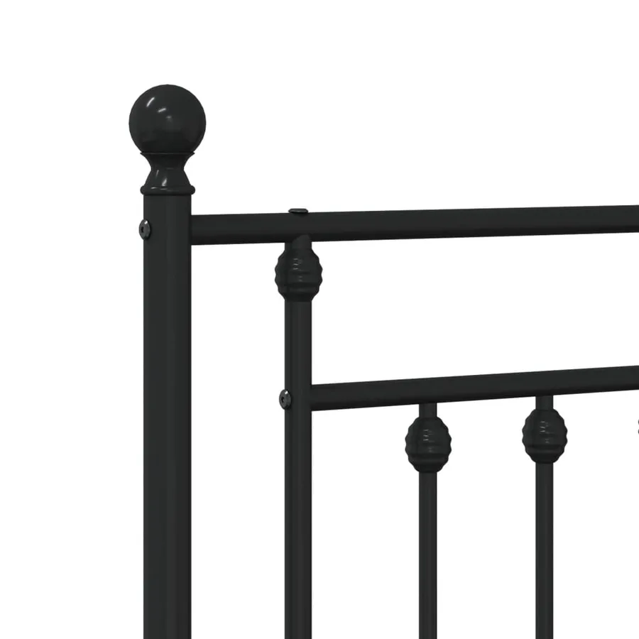 Cadre de lit métal sans matelas avec tête de lit noir 90x190 cm - 9