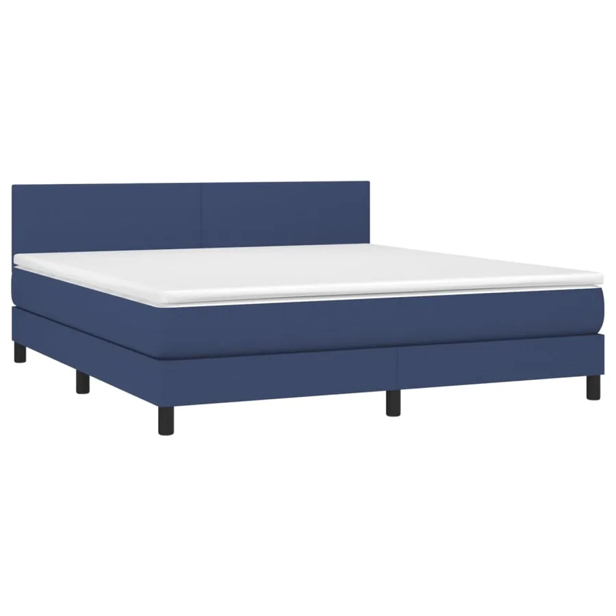 Sommier à lattes de lit avec matelas Bleu 160x200 cm Tissu - 3