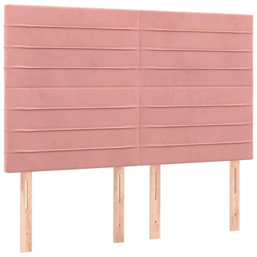 Cadre de lit sans matelas rose 140x200 cm velours - 8