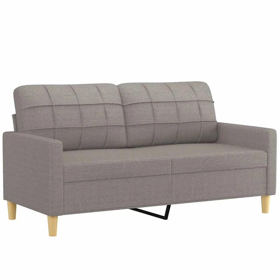 Canapé à 2 places Taupe 140 cm Tissu - 2