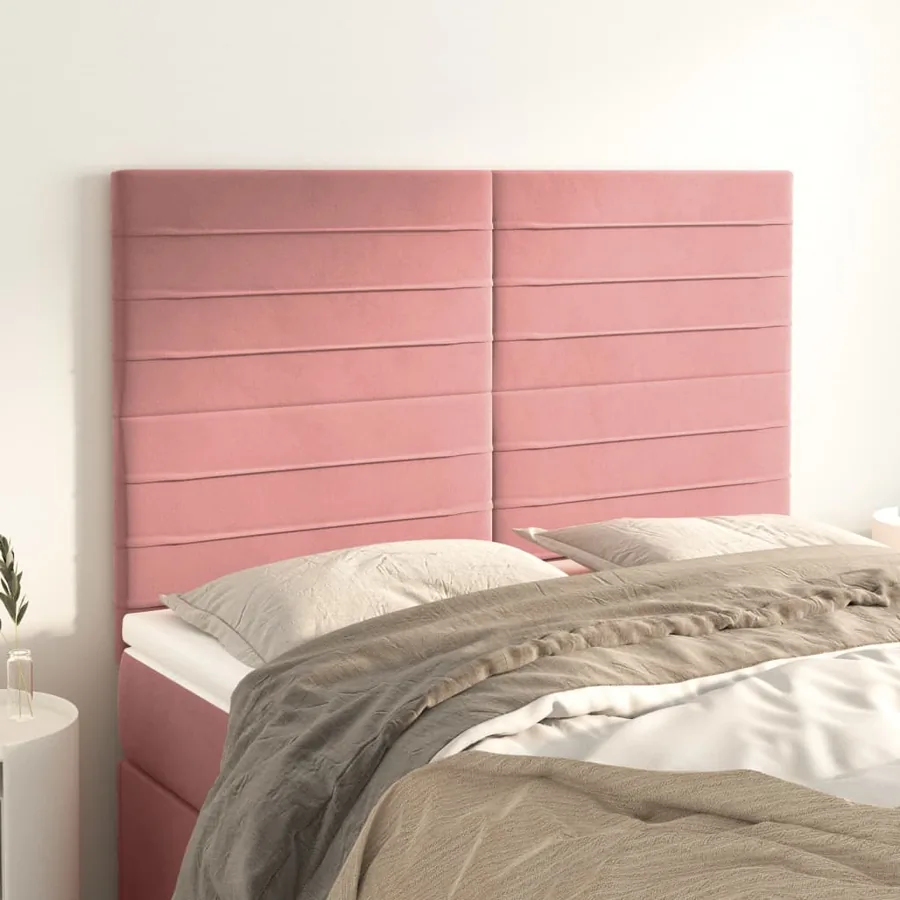 Tête de lit Rose 144x5x118/128 cm Velours