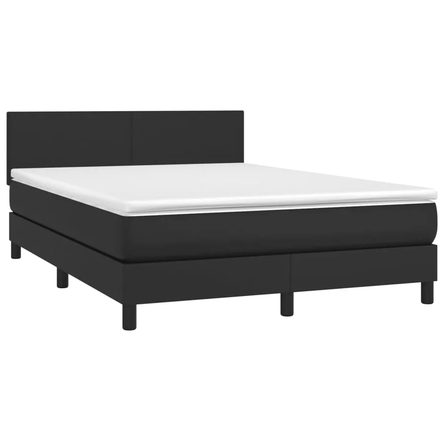 Sommier à lattes de lit avec matelas et LED Noir 140x190 cm - 3