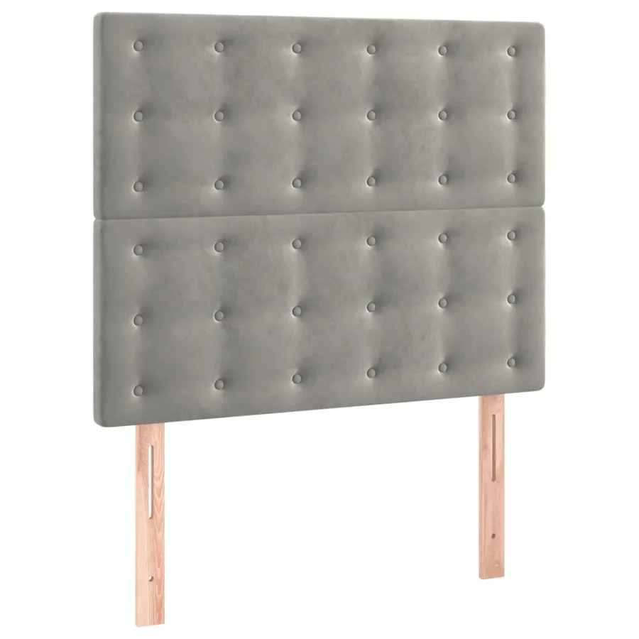 Sommier à lattes de lit et matelas Gris clair 120x200cm Velours - 5