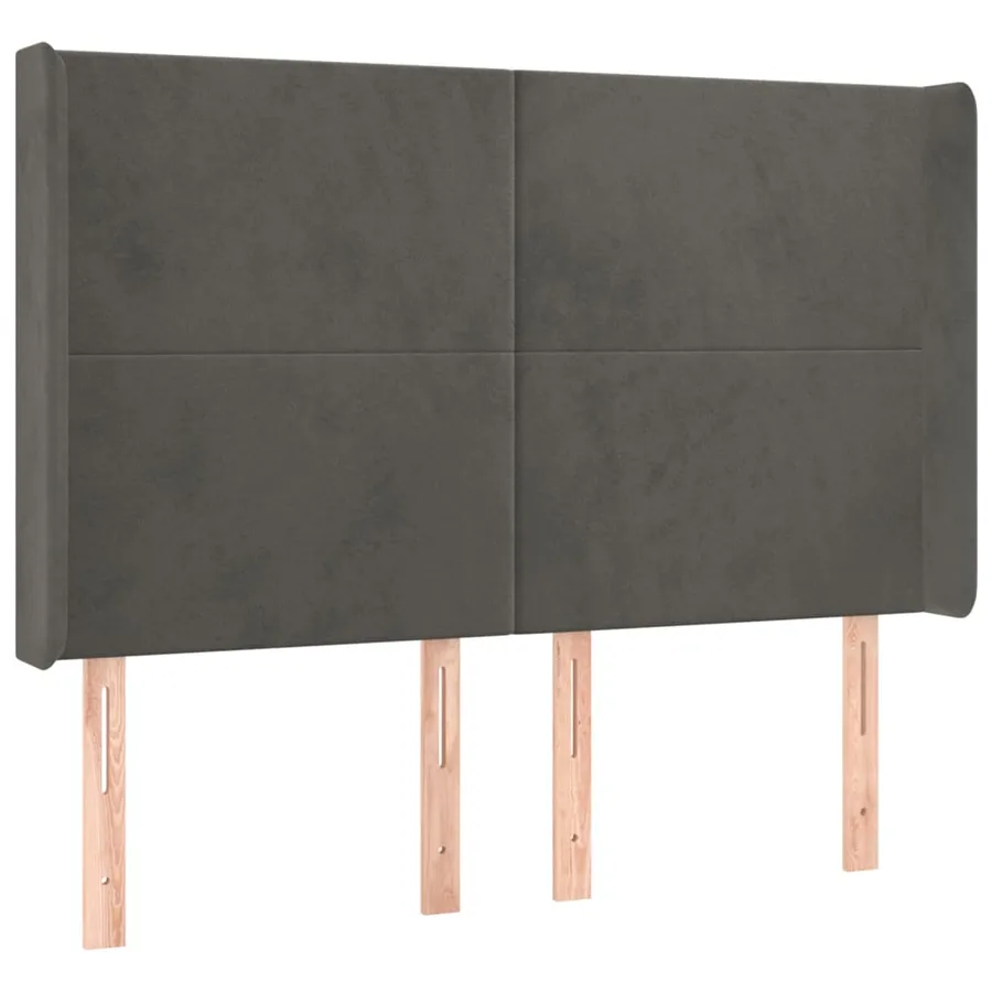 Sommier à lattes de lit matelas et LED Gris foncé 140x190 cm - 7