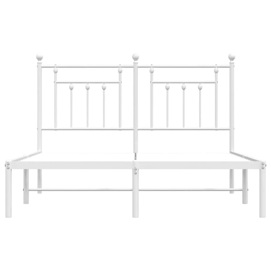 Cadre de lit métal sans matelas et tête de lit blanc 150x200 cm - 6