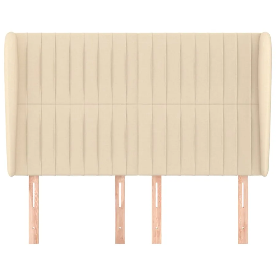 Tête de lit avec oreilles Crème 147x23x118/128 cm Tissu - 3