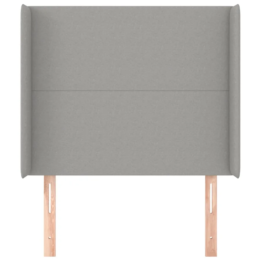 Tête de lit avec oreilles Gris clair 83x16x118/128 cm Tissu - 3