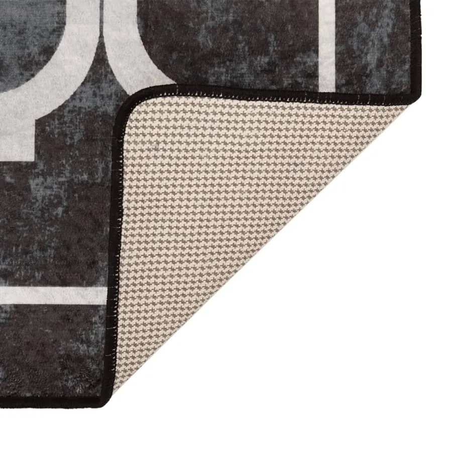 Tapis lavable noir et blanc 80x150 cm - 4