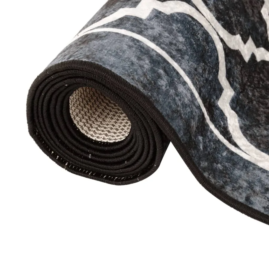 Tapis lavable noir et blanc 80x150 cm - 5