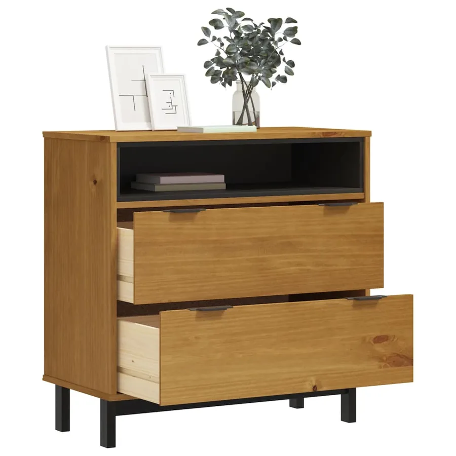 Commode FLAM 80x40x80 cm bois de pin massif - 3